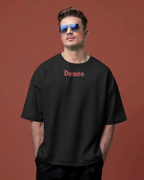 Fenrix demon oversize tshirt with red embroidered design