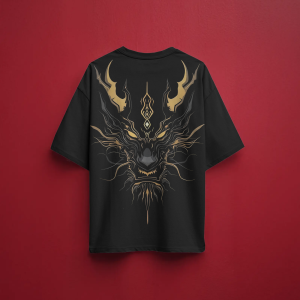 Noir Mandarin Oversize Tshirt